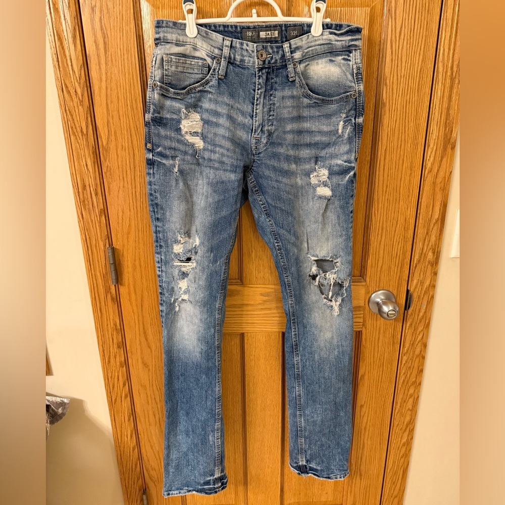 BKE Light Blue Distressed Skinny Jeans